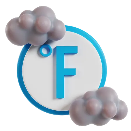 Cloudy Weather Fahrenheit Icon  3D Icon