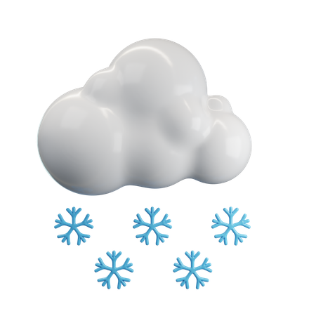 Cloudy Weather With Snowfall  3D Icon