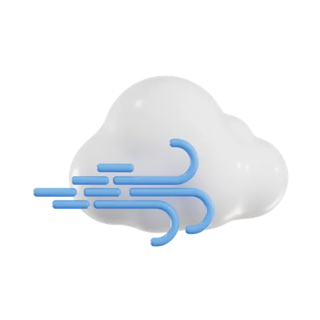 Cloudy Wind  3D Icon