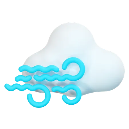 Cloudy wind  3D Icon