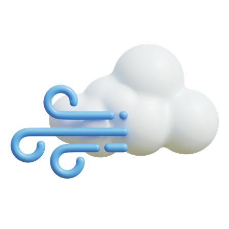 Cloudy Wind  3D Icon