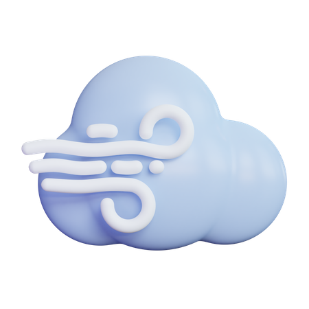 Cloudy Wind  3D Icon