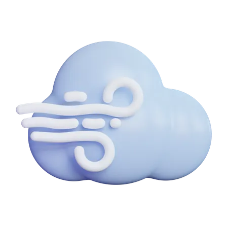 Cloudy Wind  3D Icon