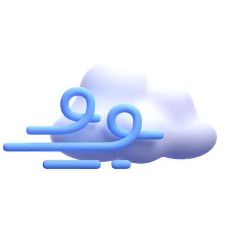 Cloudy Wind  3D Icon