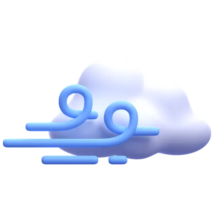 Cloudy Wind  3D Icon