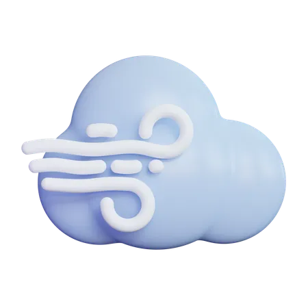 Cloudy Wind  3D Icon