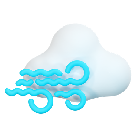 Cloudy wind  3D Icon