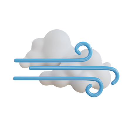 Cloudy Wind  3D Icon