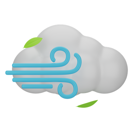 Cloudy Wind  3D Icon