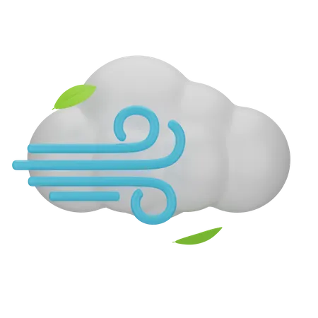 Cloudy Wind  3D Icon