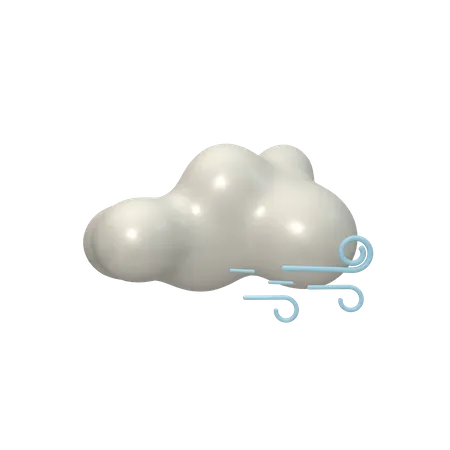 Cloudy Wind  3D Icon