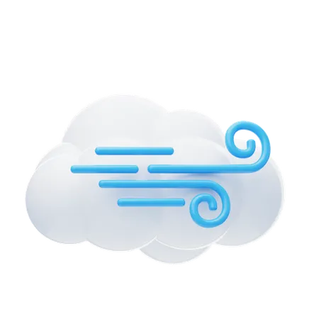 Cloudy Wind  3D Icon