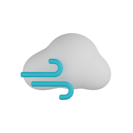 Cloudy Wind  3D Icon