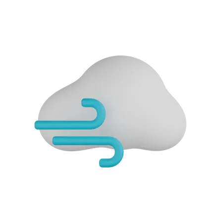 Cloudy Wind  3D Icon