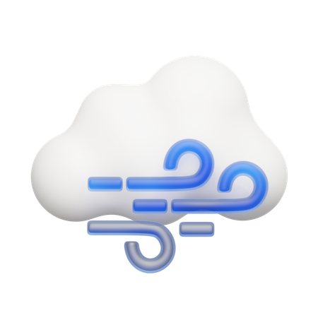 Cloudy Wind  3D Icon