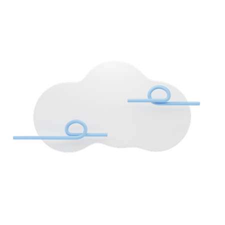 Cloudy Wind  3D Icon