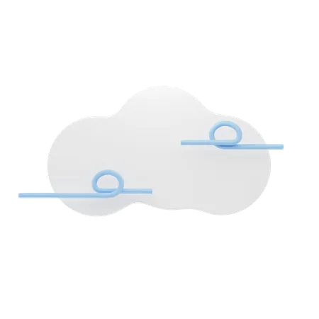 Cloudy Wind  3D Icon