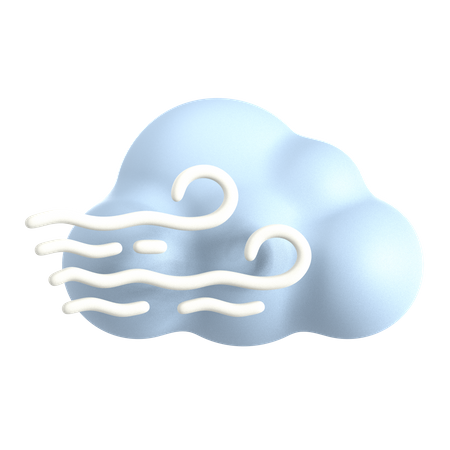 Cloudy Wind  3D Icon