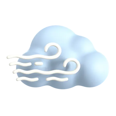 Cloudy Wind  3D Icon