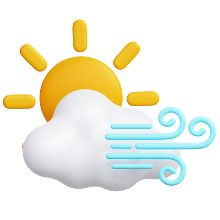 Cloudy Wind  3D Icon