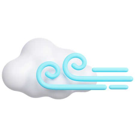 Cloudy Wind  3D Icon