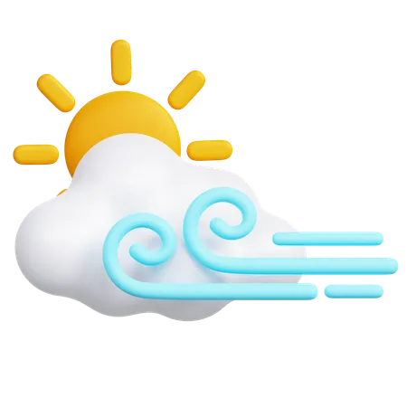 Cloudy Wind  3D Icon