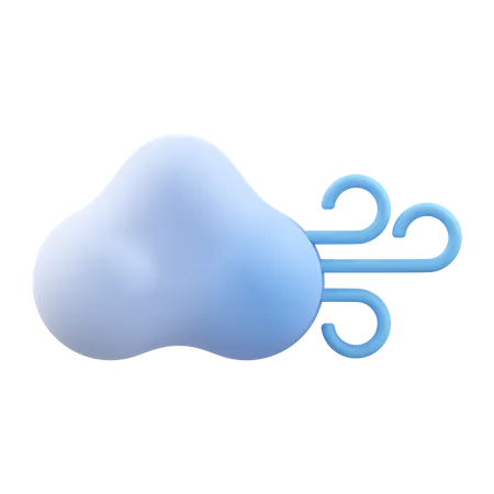 Cloudy Wind  3D Icon