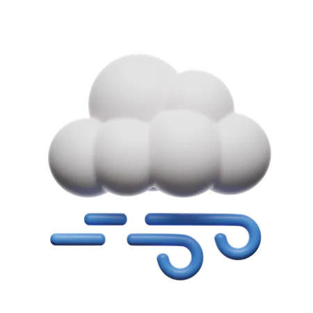 Cloudy Wind  3D Icon