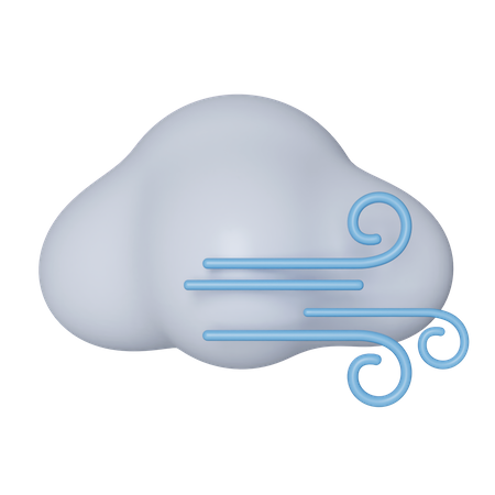 Cloudy Wind  3D Icon