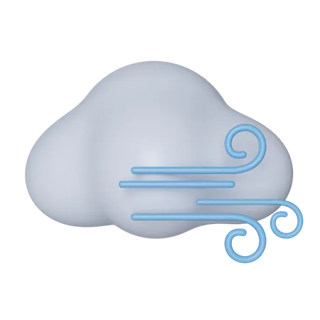 Cloudy Wind  3D Icon