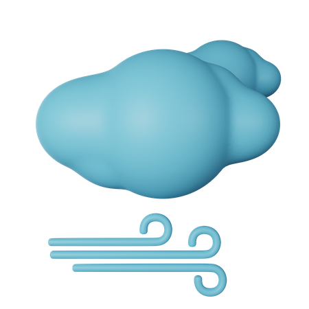 Cloudy Wind  3D Icon