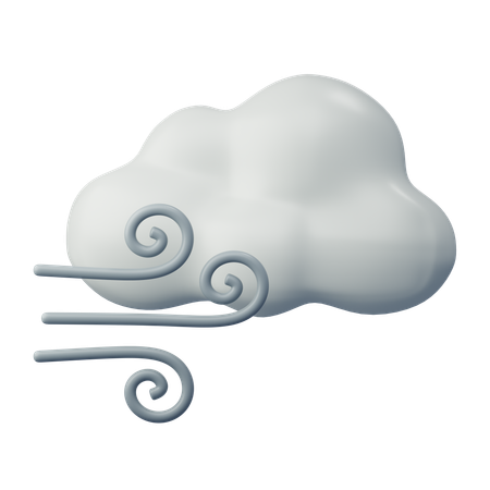 Cloudy Wind  3D Icon