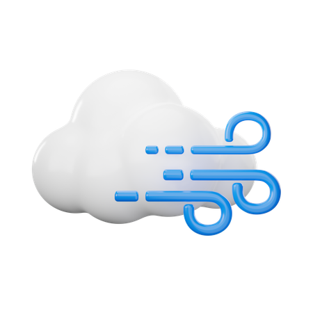 Cloudy Wind  3D Icon