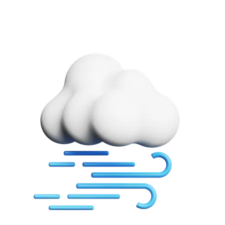 Cloudy Wind  3D Icon