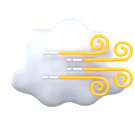 Cloudy Wind  3D Icon