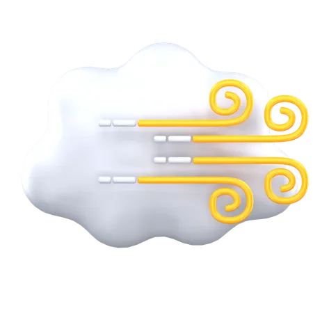 Cloudy Wind  3D Icon