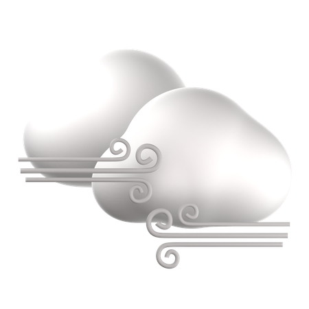 Cloudy wind  3D Icon