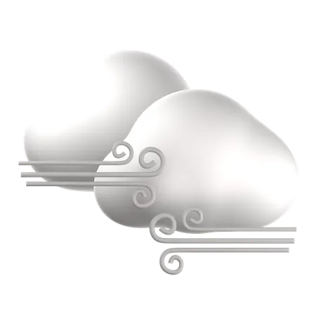 Cloudy wind  3D Icon