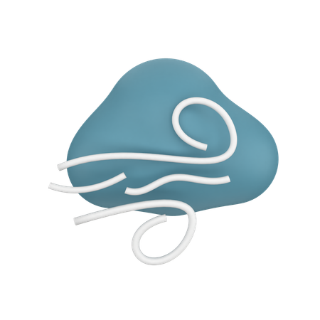 Cloudy Wind  3D Icon