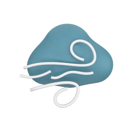 Cloudy Wind  3D Icon