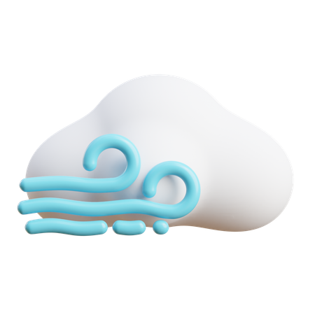 Cloudy Wind  3D Icon