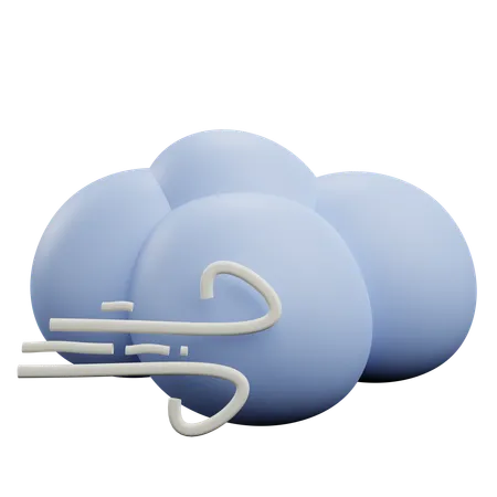 Cloudy wind  3D Icon