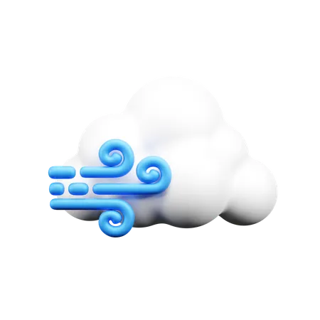 Cloudy Wind  3D Icon