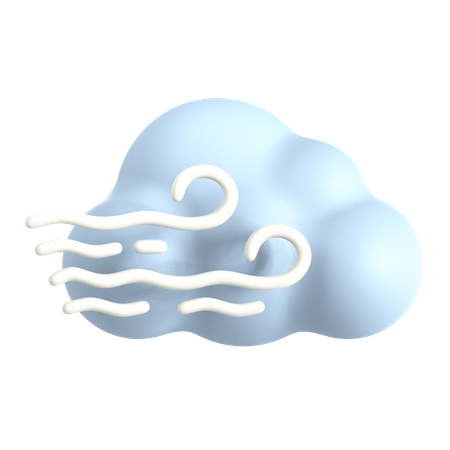 Cloudy Wind  3D Icon