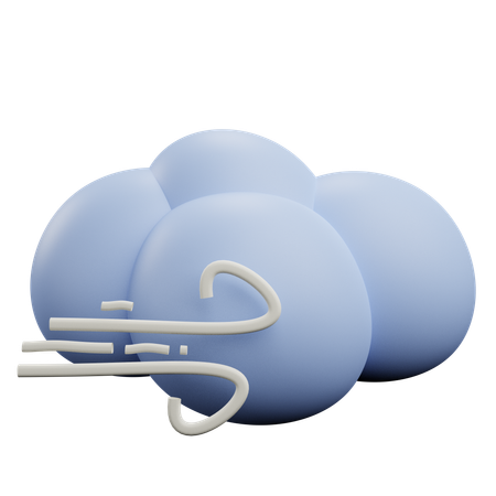 Cloudy wind  3D Icon
