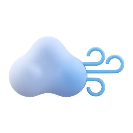 CLOUDY WINDY 3 D Render Icon Illustration 3D Icon