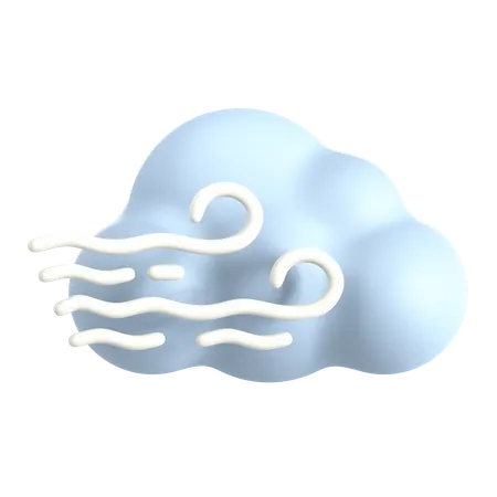 Cloudy Wind 3D Icon