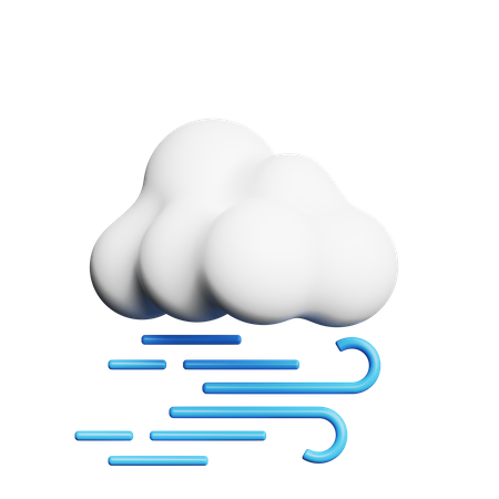 Cloudy Wind  3D Icon