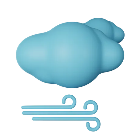 Cloudy Wind  3D Icon