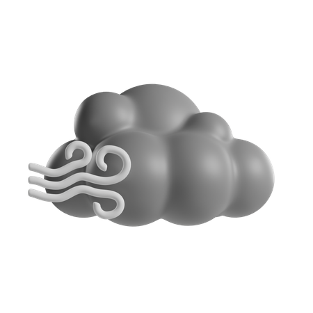 Cloudy Wind Weather  3D Icon